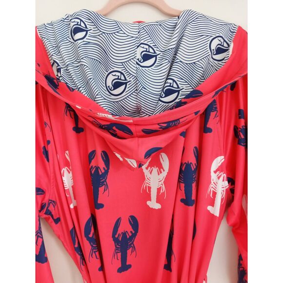 PLOVER Lobster Robe Langosta Belt Pockets Beach Cover Up Hood Anywhere Unisex OS - Picture 3 of 9